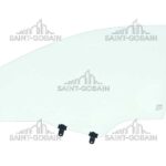 LEFT FRONT DOOR GLASS GREEN W/FITTINGS SEKURIT